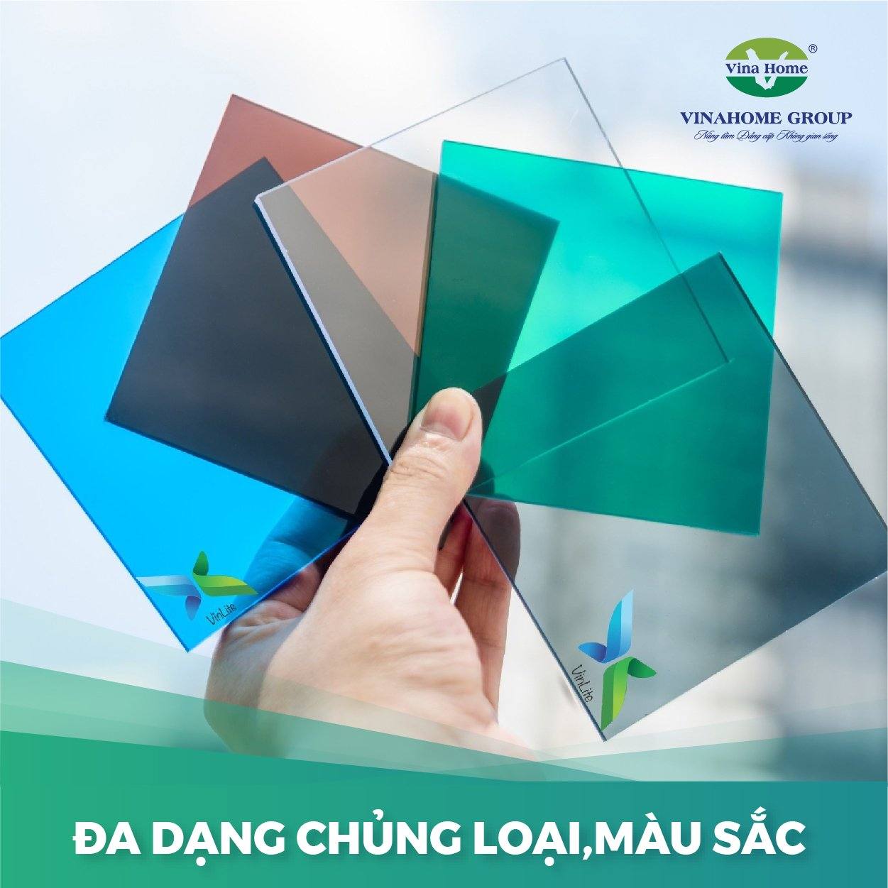 Tấm lợp lấy sáng polycarbonate Vinlite  4,4mm (ly) đặc