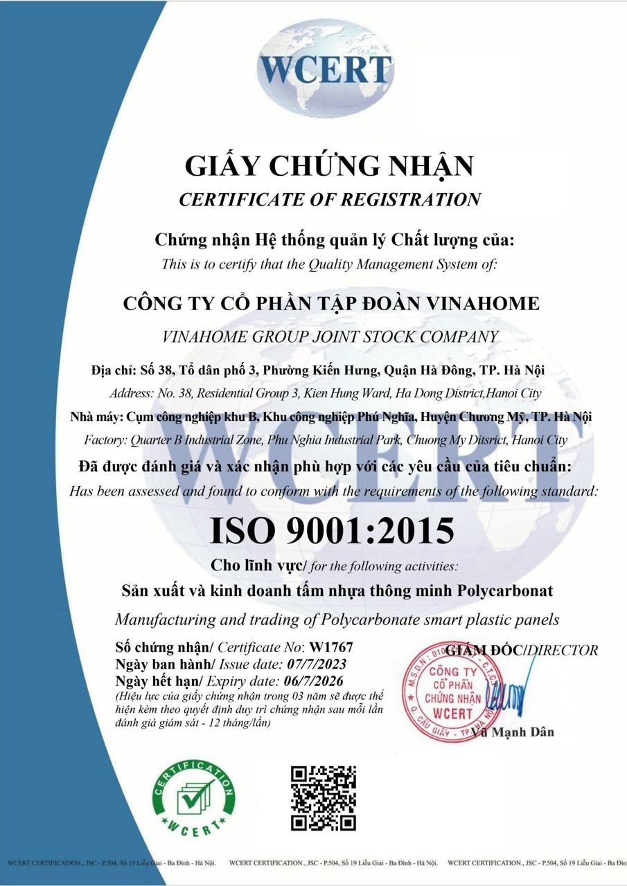 Khẳng Định Vị Thế Số 1: Vinahome Tự Hào Đạt Chứng Nhận Quản Lý Chất Lượng ISO 9001:2015