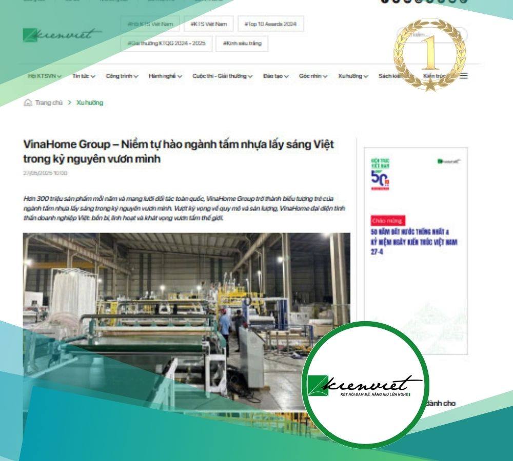 [Báo Kienviet.net] VinaHome Group – Niềm tự hào ngành tấm nhựa lấy sáng Việt trong kỷ nguyên vươn mình