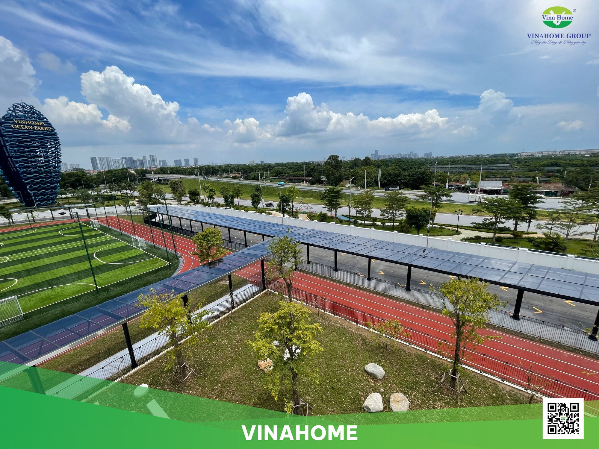 Công trình mái lợp lấy sáng tại Vinhomes Ocean Park 2