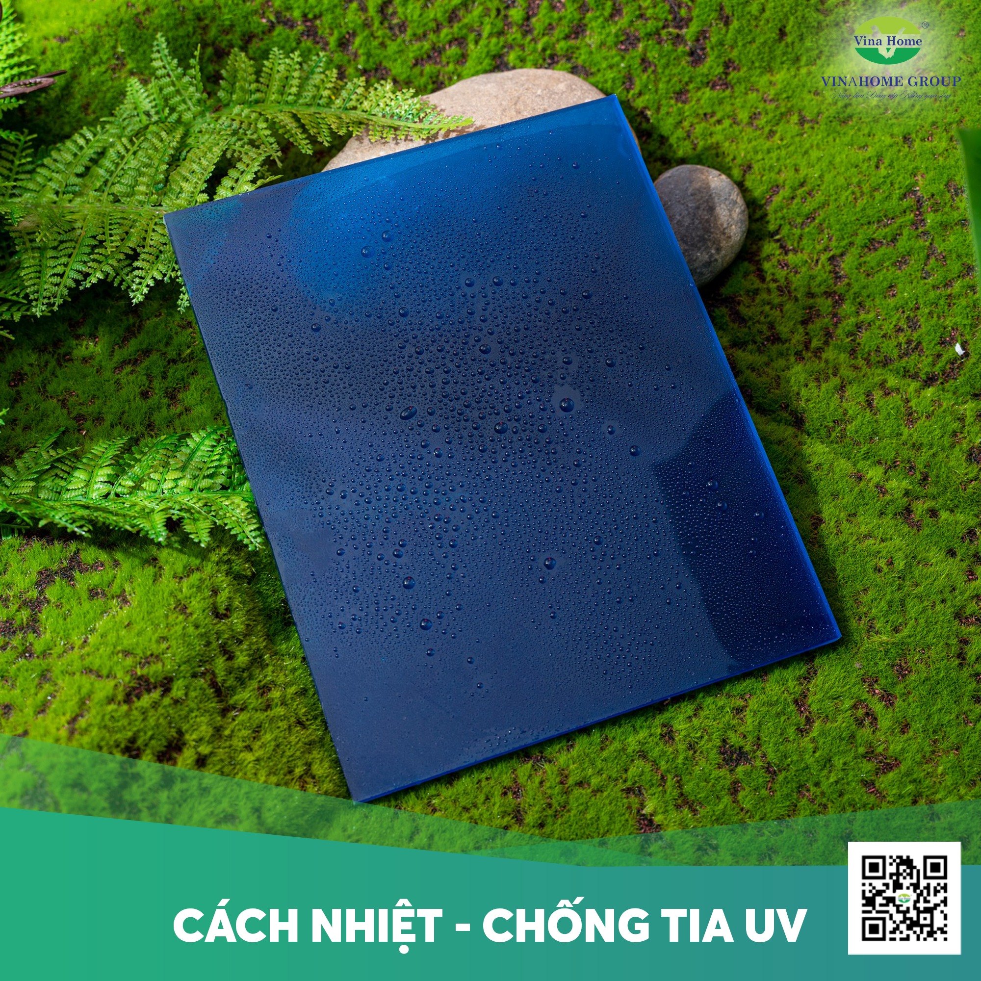 Tấm poly màu xanh hồ