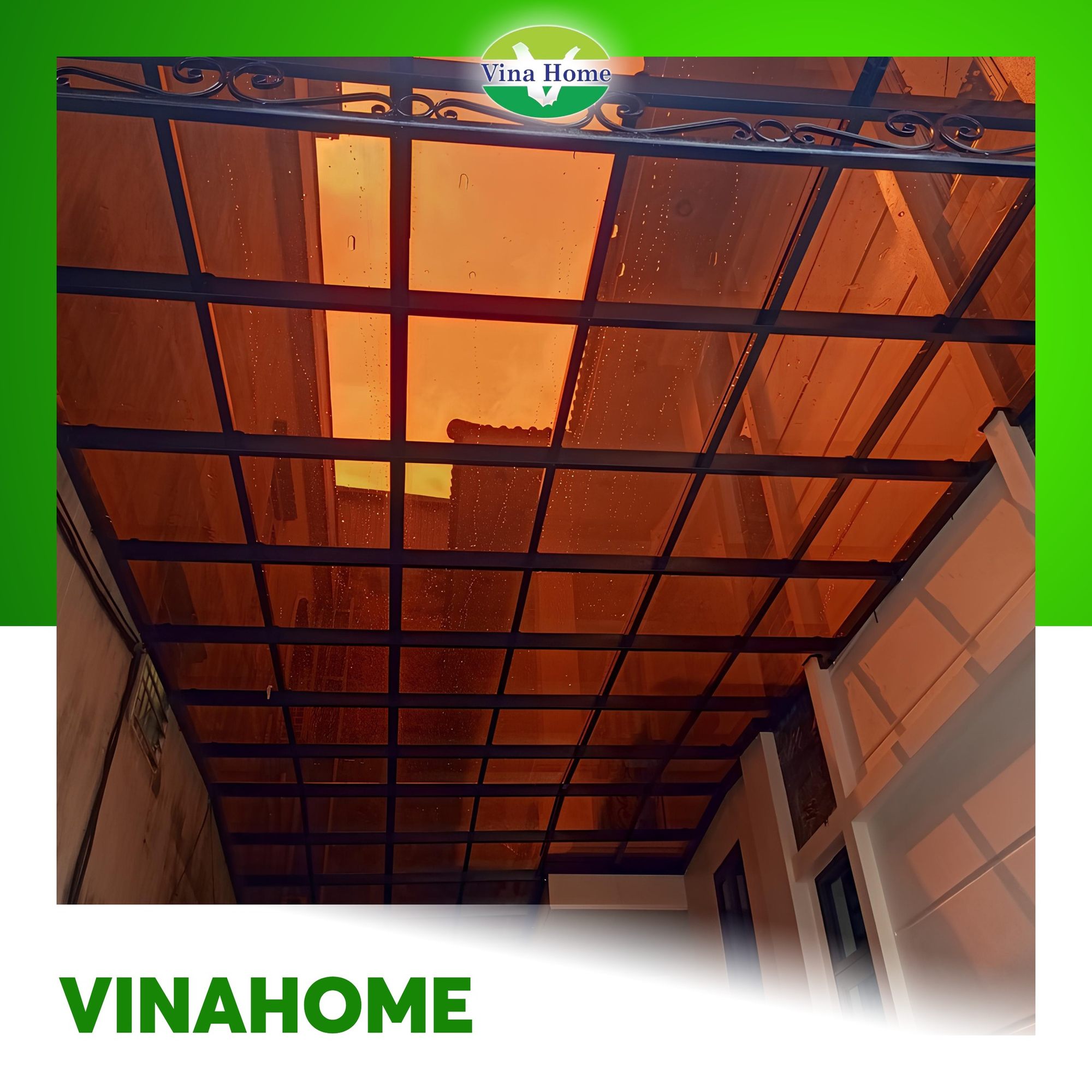 Công trình nhựa Polycarbonate màu nâu trà