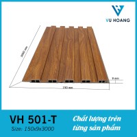 Tấm nhựa ốp tường Nano 5 sóng thấp nâu đỏ