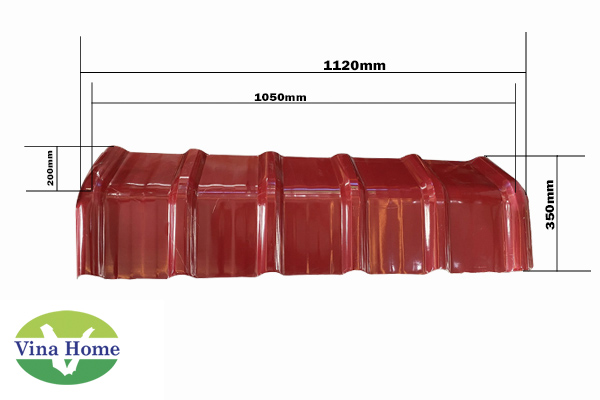 Úp nóc tôn nhựa PVC 6 sóng