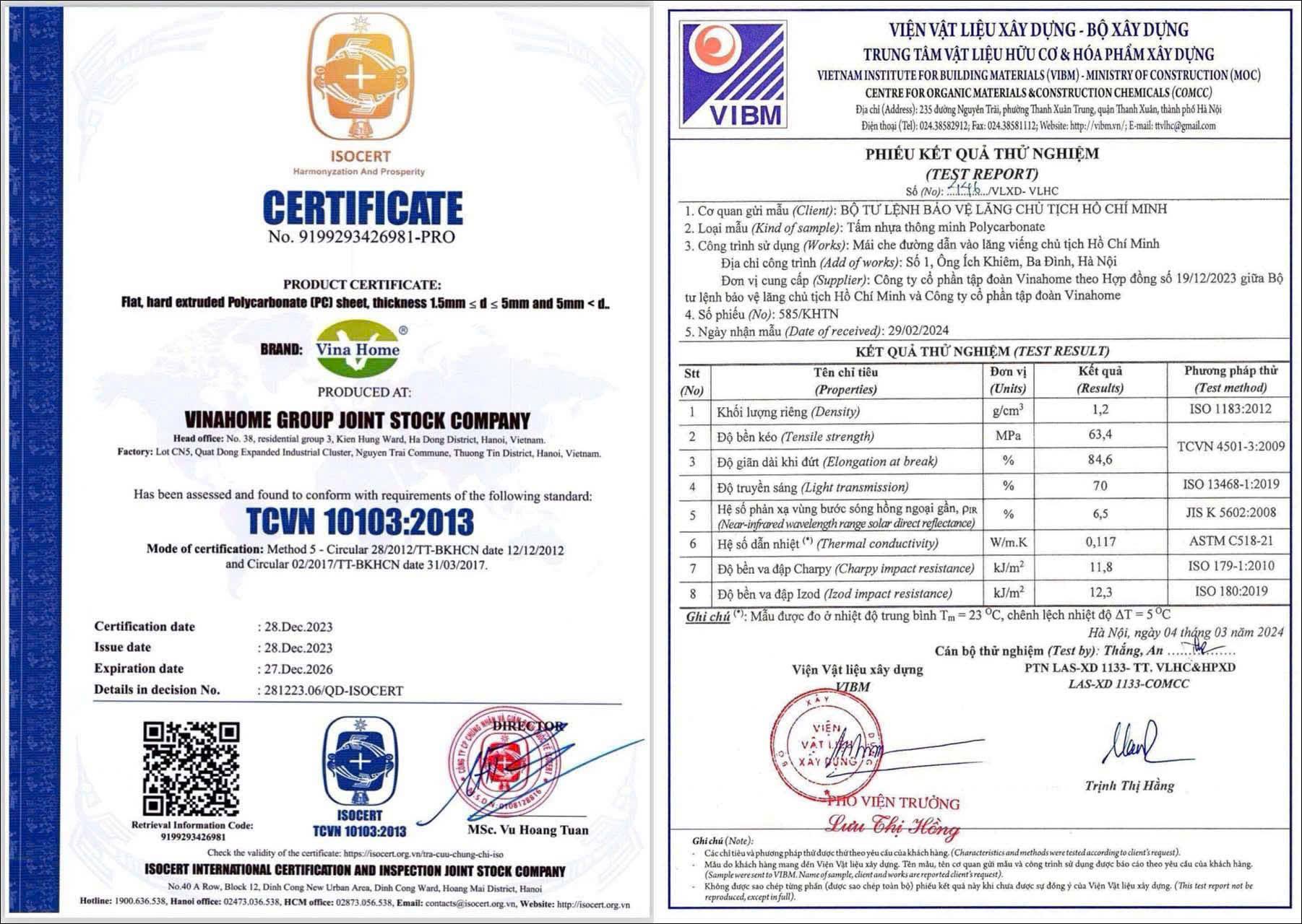 Chứng chỉ chứng nhận chất lượng sản phẩm