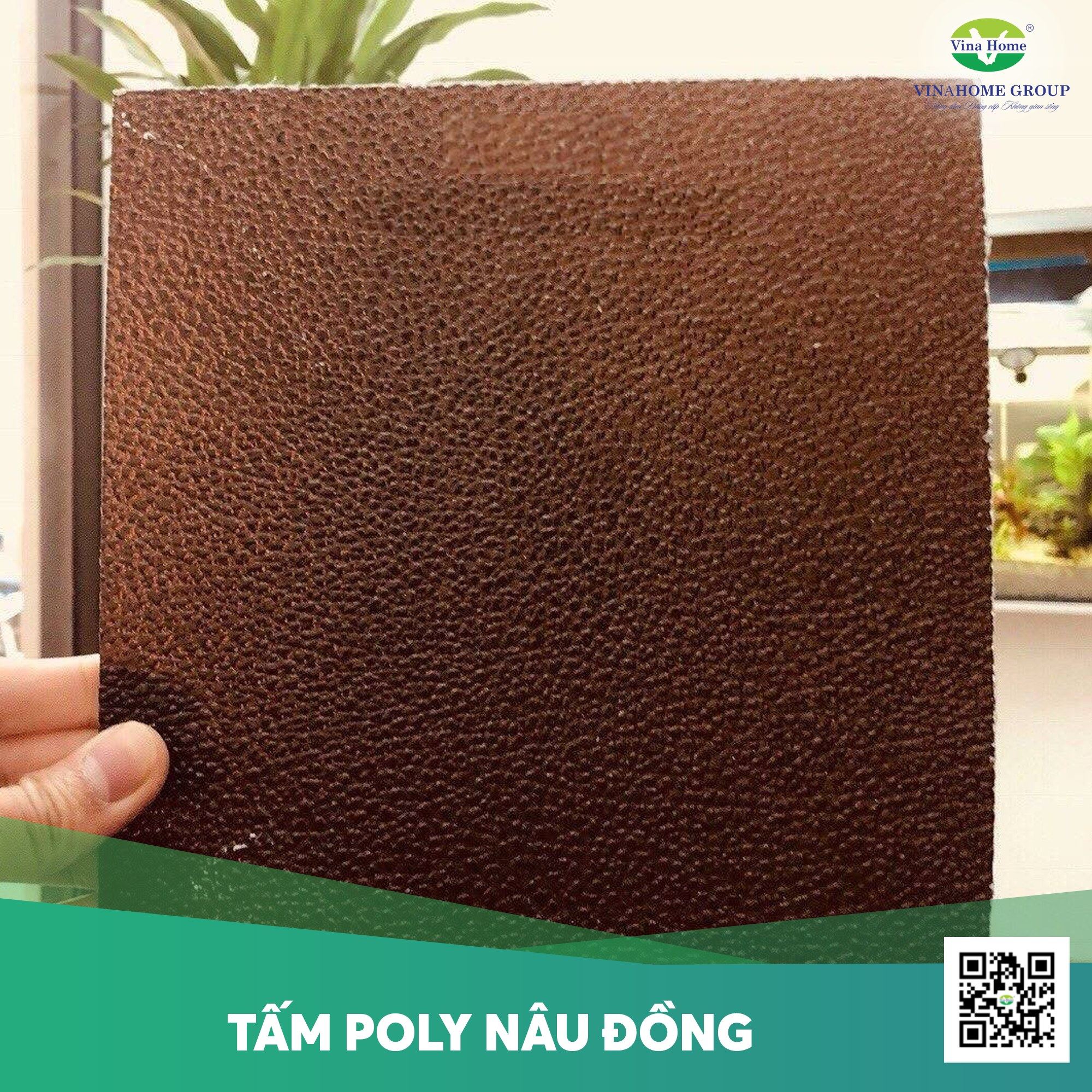 Tấm Polycarbonate sần màu nâu