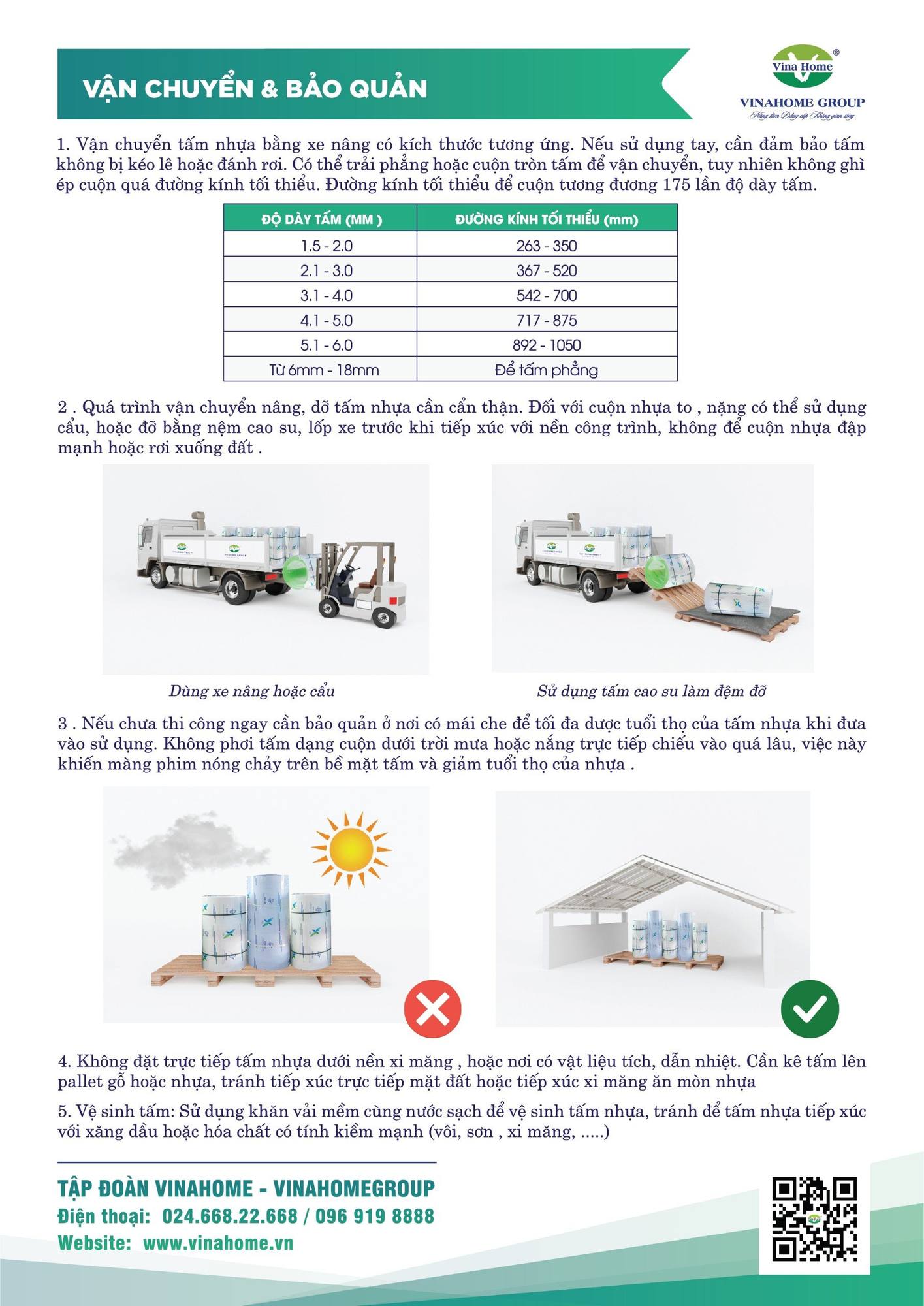 Lưu ý vận chuyển và bảo quản tấm nhựa Poly