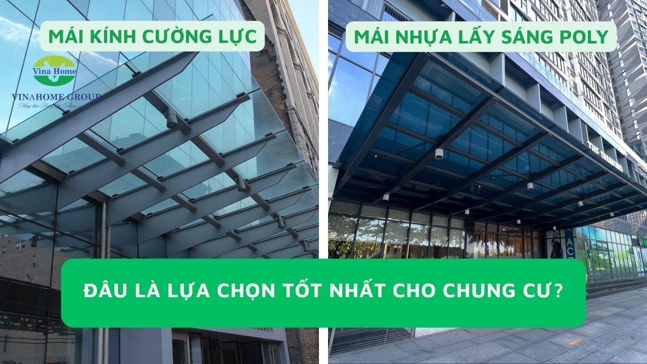 Lựa chọn kính cường lực hay tấm poly cho chung cư hiện đại