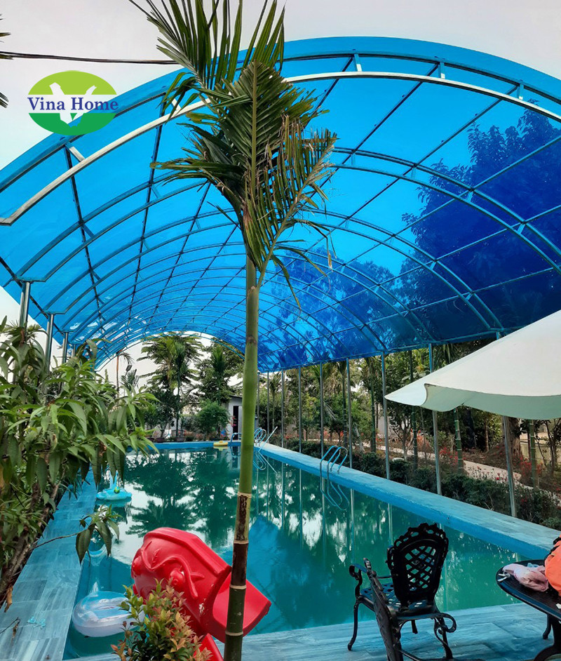 Mái che hồ bơi nhựa lấy sáng Poly| 5 Ưu điểm nên chọn